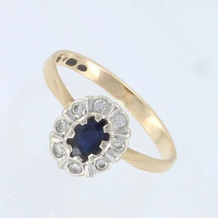 Diana-kivisormus timanteilla 8xn.0.005ct, koko 18,  585br,  Paino: 2,5 g