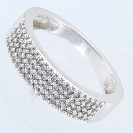 Timanttisormus 76xn0.005ct, koko 15½, 585valkokulta,  Paino: 3 g