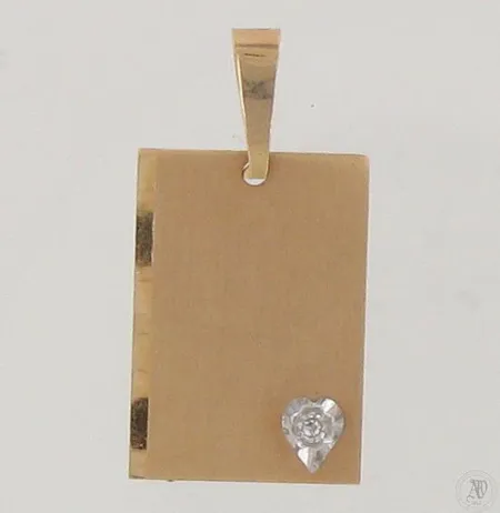 Laattariipus timantilla 1xn.0.005ct, korkeus 23mm ja leveys 12mm, 585,  Paino: 0,9 g