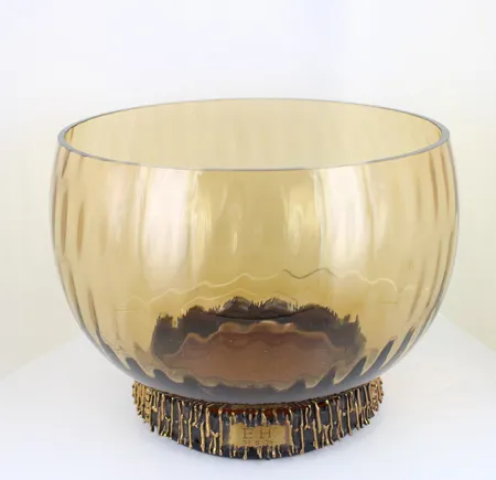Boolimalja Kaarna,  Pentti Sarpeneva, Turun Hopea/Nuutajärvi, ruskea, korkeus 16cm, valmistettu 1968-73, signeeraus Pentti Sarpeneva Kumela Oy, pieniä käytön jälkiä,  Lähetetään postipakettina.