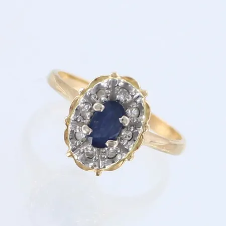 Kivisormus timanteilla 8xn.0.005ct, koko 15, 585br,  Paino: 2,1 g