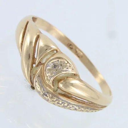 Timanttisormus 2xn.0.005ct, koko 19, 585,  Paino: 2 g