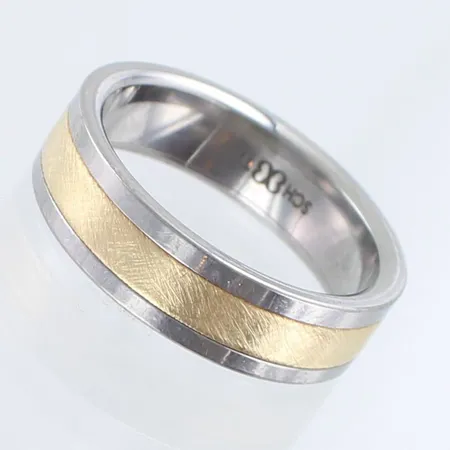 Titaani-keltakulta sormus, koko 18, 585br, 