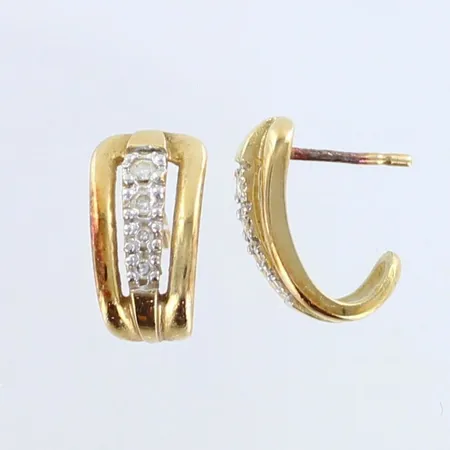 Timanttikorvakorut 8xn.0.005-0.02ct, korkeus 11mm, ei taustoja, 585, Paino: 3 g