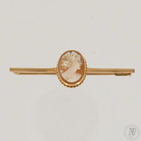 Camee-rintaneula, leveys 55mm, cameen korkeus 17mm, 585br,  Paino: 4,8 g