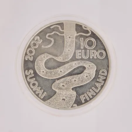 Juhlaraha, Elias Lönnrot ja kansanrunous, nimellisarvo 10 euroa, 925, Paino: 27,7 g Paino: 27,7 g