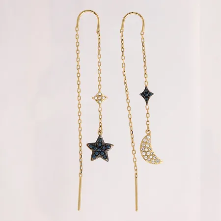 Kivikorvakorut, korkeus 70mm, Swarovski, metallia, rasia