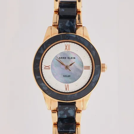 Rannekello, Anne Klein, Solar, quartz, rungon Ø 34mm, ref.AK/3610RGNV, rannekkeen pituus 170mm, mukana yksi jatkopala ja laatikko