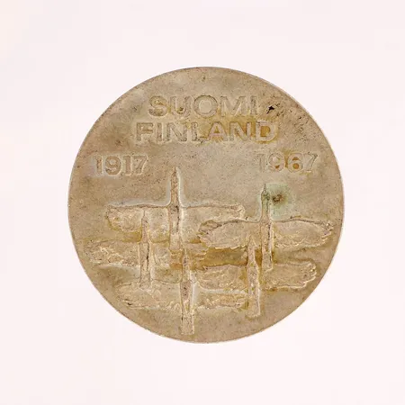 Juhlaraha, Suomen itsenäisyyden kunniaksi 1917-1967, nimellisarvo 10mk, 900,  Paino: 24 g