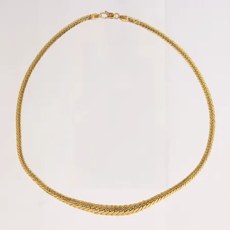Kaulaketju, pituus 42cm, levein kohta 7,1mm, 585,  Paino: 9,9 g