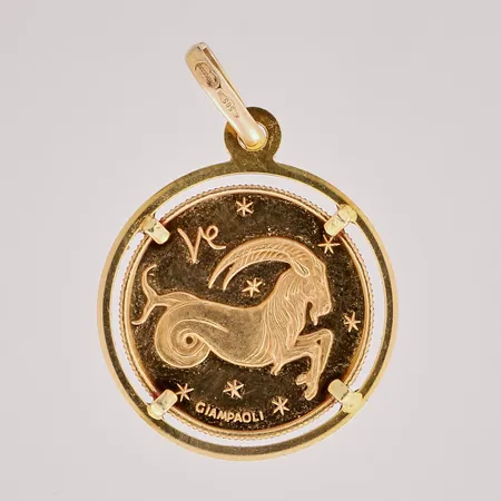 Horoskooppiriipus, Kauris, korkeus 33mm, 585,  Paino: 4,1 g