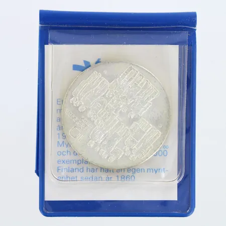 Juhlaraha, Itsenäinen Suomi 60 vuotta, nimellisarvo 10mk, 1917-1977, 500,   Paino: 21,6 g