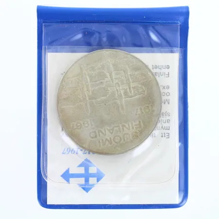 Juhlaraha, Suomen itsenäisyyden kunniaksi 1917-1967, nimellisarvo 10mk, 900,   Paino: 23,8 g
