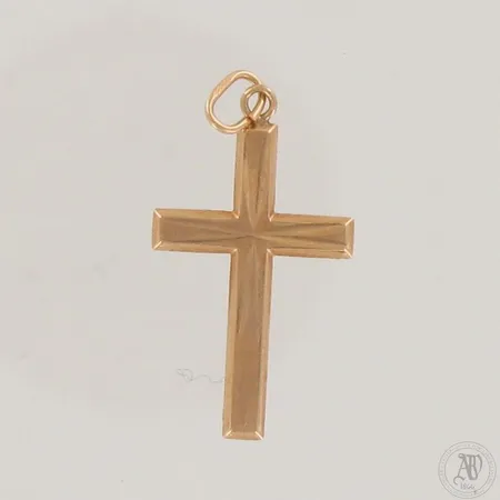 Risti-riipus, korkeus 30mm, leveys 15mm, 585,  Paino: 0,4 g
