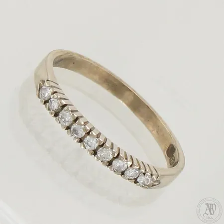 Timanttisormus 9xn.0.02ct, koko 17½, 585 valkokulta,  Paino: 1,5 g
