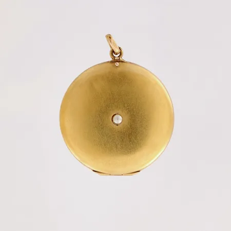 Helmimedaljonki, korkeus 37mm, pieni painauma, 585br,  Paino: 5,3 g