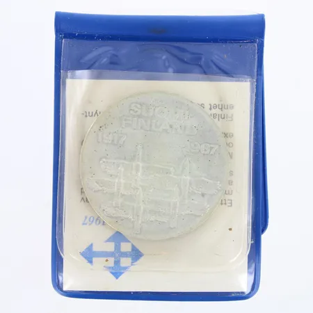 Juhlaraha, Suomen itsenäisyyden kunniaksi 1917-1967, nimellisarvo 10mk, 900,   Paino: 24,1 g