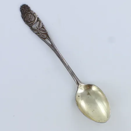 Kahviluskka, Ruusu, kaiverrettu, pituus 117mm, 813h,  Paino: 9,1 g
