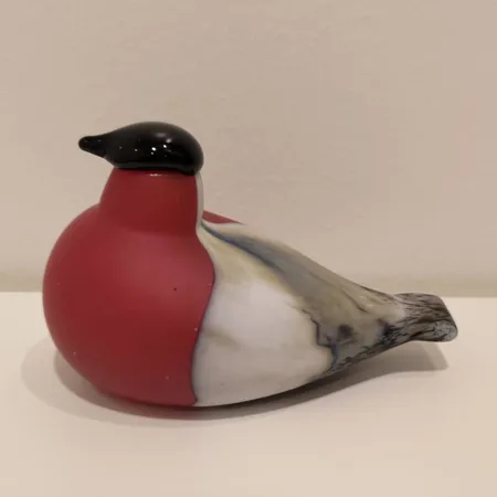 Lasilintu, Iittala, Punatulkku, design Oiva Toikka, korkeus 85mm, pituus 130mm 