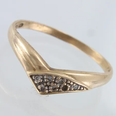 Timanttisormus 6xn.0.005ct, yksi timantti puuttuu, koko 19, 585,  Paino: 1,9 g