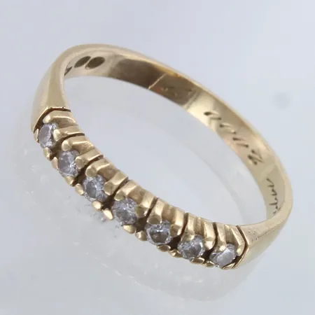 Timanttisormus 7xn.0.02ct, kaiverrettu, koko 17, 585,  Paino: 2 g