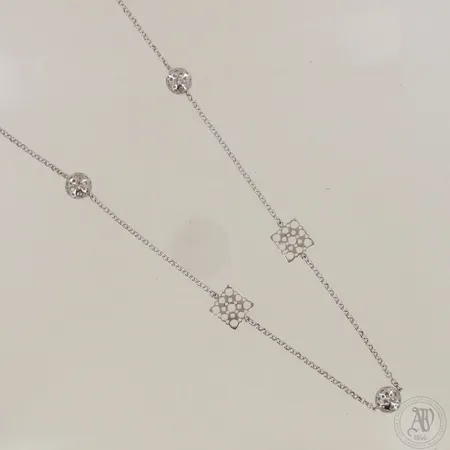 Kaulakoru, Pitsi, Liisa Vitali, Kultakeskus, pituus 76cm, leveys 3-10mm, 925, Paino: 14,2 g