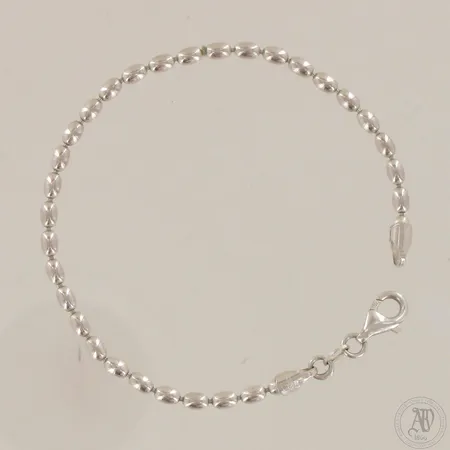 Oliivi-ranneketju, pituus 180mm, leveys 3mm, 925,  Paino: 5,7 g