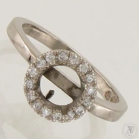 Viallinen timanttisormus 16xn.0.01ct, 585 valkokulta,  Paino: 4,3 g