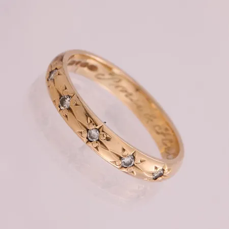 Timanttisormus 5xn.0.01ct, kaiverrettu, koko 16, 585, Paino: 2,4 g