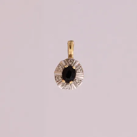 Sinisafiiririipus 3xn.0.005ct, korkeus 11mm, 585br,  Paino: 0,5 g