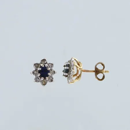 Kivikorvakorut timanteilla 16xn.0.005ct, korkeus 10mm, 585br,  Paino: 1,8 g