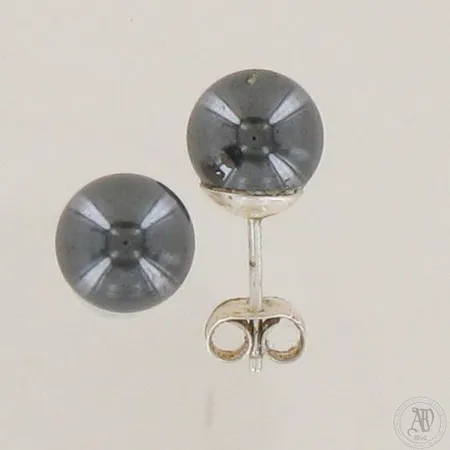 Hematiitti-korvakorut, Ø 8mm, 830br,  Paino: 3,3 g