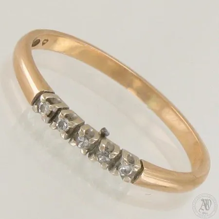 Timanttisormus 5xn.0.01ct, koko 18¾, 585, Paino: 1,7 g