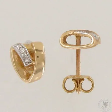 Timanttikorvakorut 4xn.0.01ct, korkeus 10mm, leveys 7mm, 585,  Paino: 1,6 g