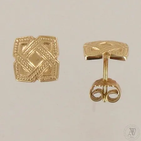 Korvakorut, Osmansolmu, Kalevala Koru, korkeus ja leveys 10mm, 585,  Paino: 3,1 g