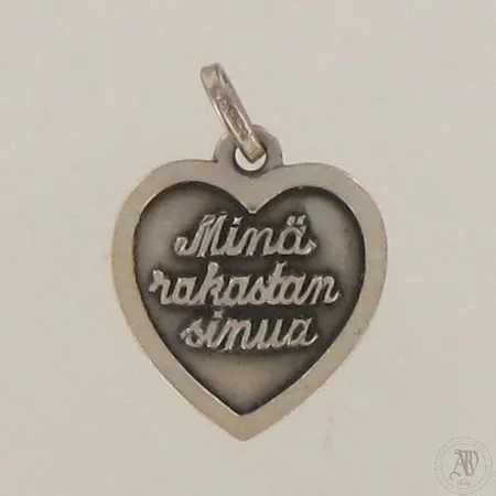 Sydän-riipus "Minä rakastan sinua", korkeus 20mm, leveys 15mm, 925,  Paino: 1,3 g