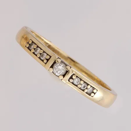 Timanttisormus 1xn.0.04ct ja 6xn.0.005ct, koko 16, 585,  Paino: 1,7 g