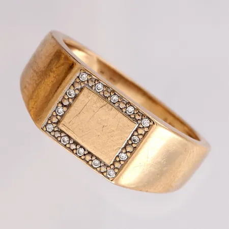 Kantasormus timanteilla 14xn.0.005ct, koko 19, Paino: 6,7 g