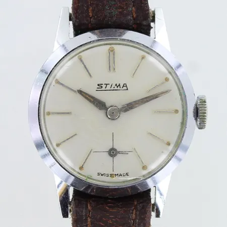 Teräsrannekello Stima, Swiss Made, mekaaninen, lasi kulunut, rungon Ø22mm, rannekkeen pituus 150-180mm, ranneke kulunut