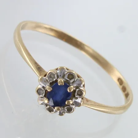 Diana-sormus timanteilla 6xn.0.005ct, koko 18, 585br,  Paino: 1 g