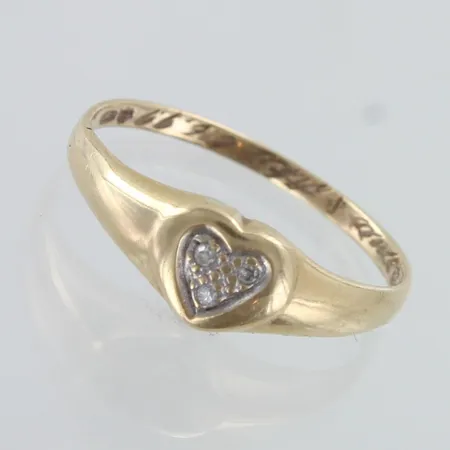 Timanttisormus 3xn.0.005ct, kaiverrettu, koko 16¾, 585,  Paino: 1,5 g