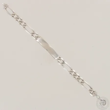 Laatta-ranneketju, pituus 210mm, leveys 10mm, kaiverrettu, 925,  Paino: 29 g