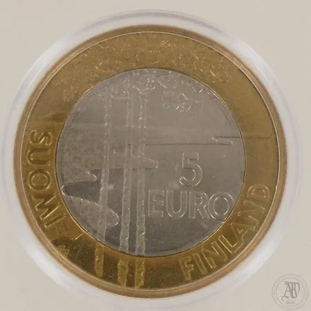 Juhlaraha, 5 euroa, Jääkiekon MM-kisat 2003,  "Jutin vitonen". 