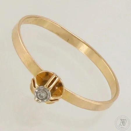Timanttisormus 1xn.0.005ct, koko 17½, 750,  Paino: 1,1 g