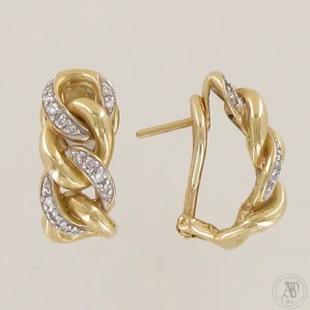 Timanttikorvakorut 34xn.0.005ct, korkeus 17mm, leveys 8mm, 585,  Paino: 7 g