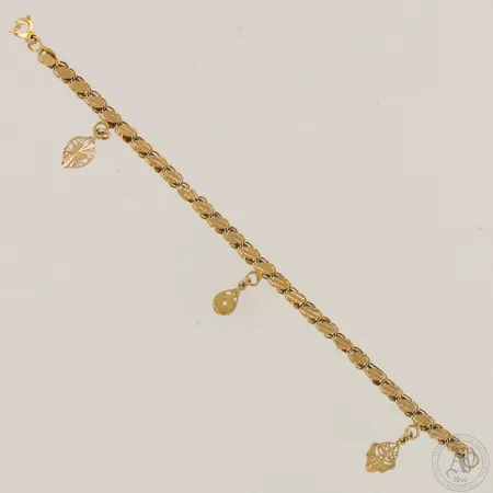 Ranneketju riipuksilla, pituus 170mm, leveys 5mm, 750,  Paino: 4,9 g