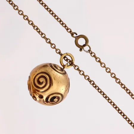 Kaulakoru, Spiraalipallo, Kalevala Koru, ketjun pituus 62cm, pronssia.