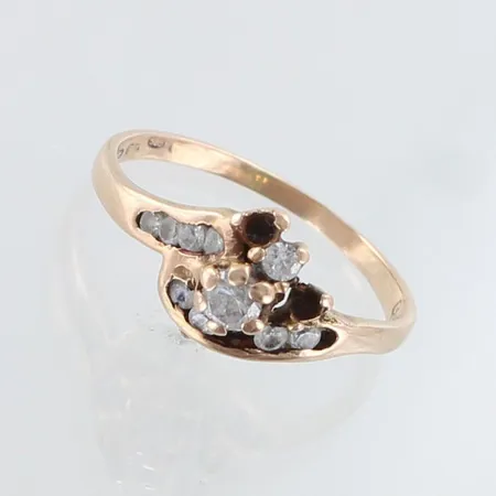 Viallinen kivisormus, koko 17, 585br,  Paino: 1,9 g