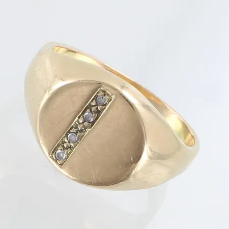 Timanttikantasormus 5xn.0.005ct, koko 17¼, leimaamaton 585,  Paino: 4,2 g