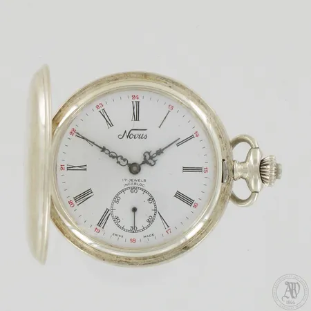 Hopeataskukello, Novus, mekaaninen, Ø 49mm, kannessa kaiverrus, 925br, 